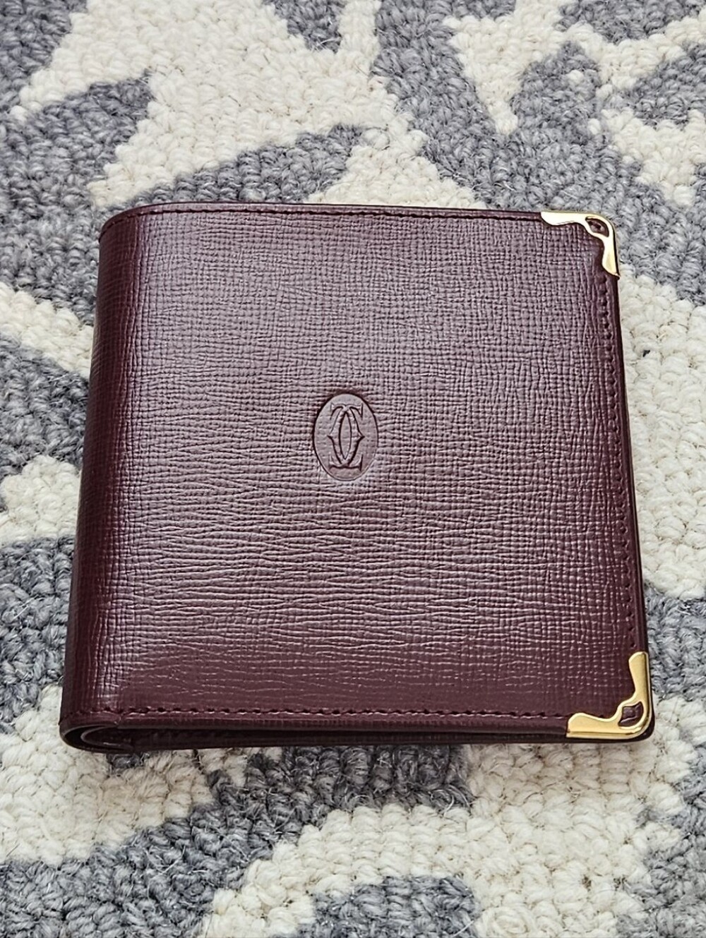 EUC A++ Vintage Must de Cartier Bi-Fold Wallet with Coin Pouch — Bordeaux
